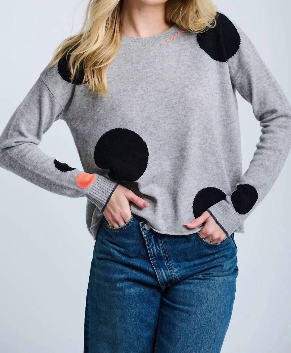 NEW LISA TODD hot for dots sweater in stone